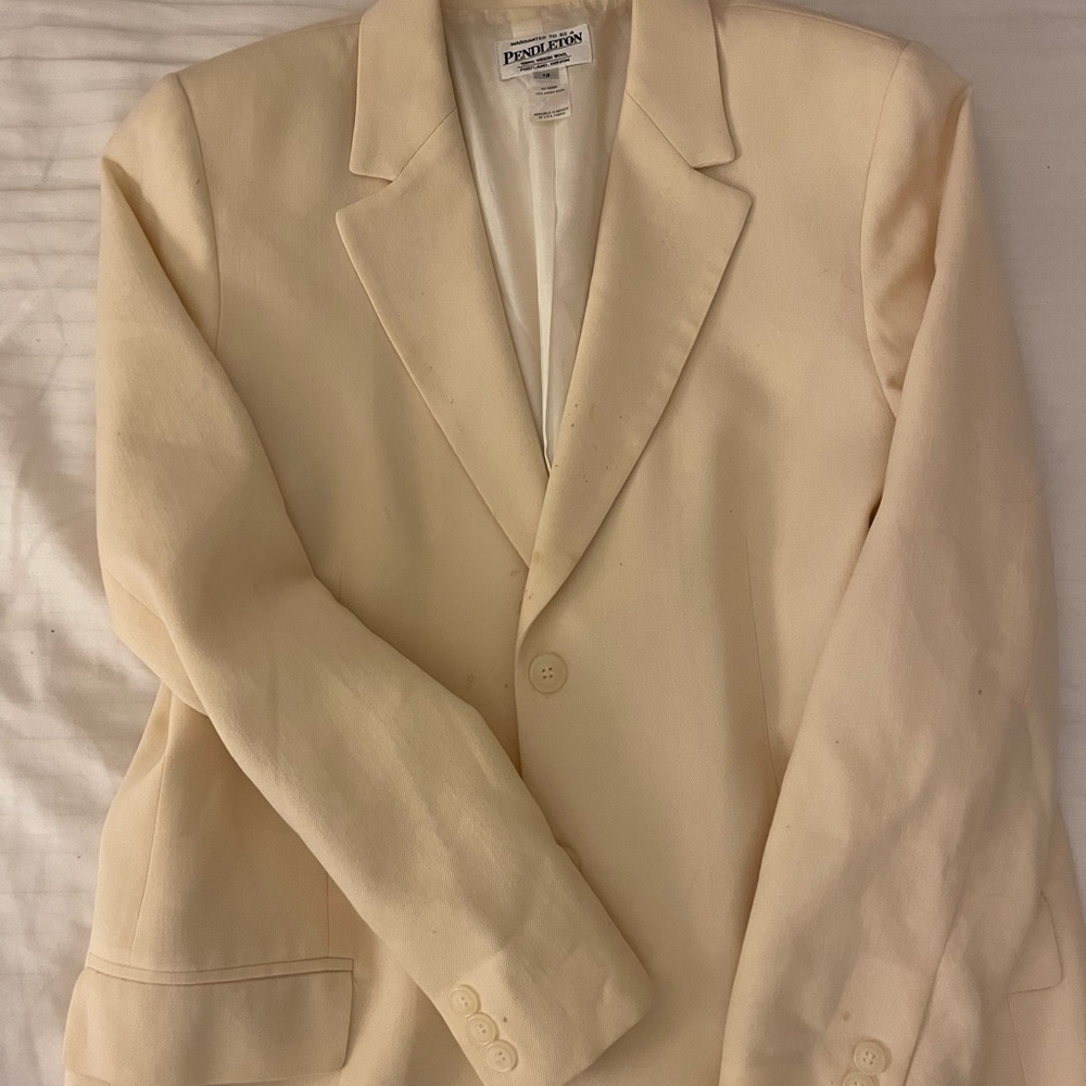 Vintage Pendleton Virgin Wool Jacket in Cream/Butter Yellow